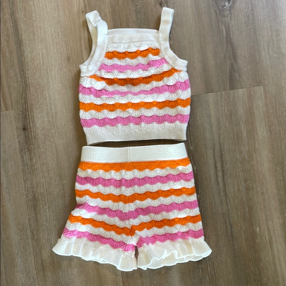 Rare Editions 2T Colorful Striped Kids Shorts Set